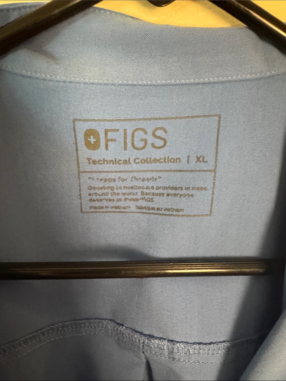 Figs Blue Medical Scrub Top and Pants - Picture 3 of 6